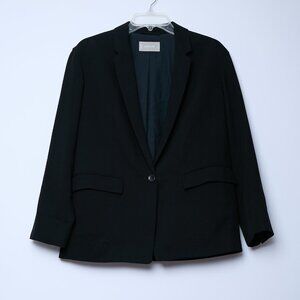 Everlane Easy Blazer Relaxed Drapey Single Button Modern Workwear Black 0 XS